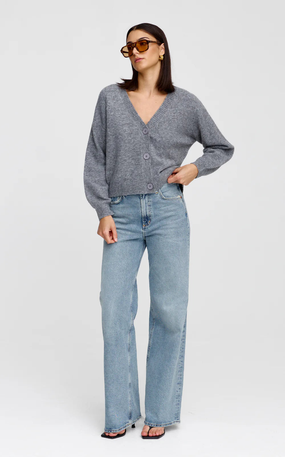 Goldie Cardigan ~ Grey Marle