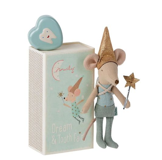 Tooth Fairy Mouse in Matchbox - Blue