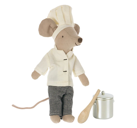 Mouse Chef with Pot and Spoon