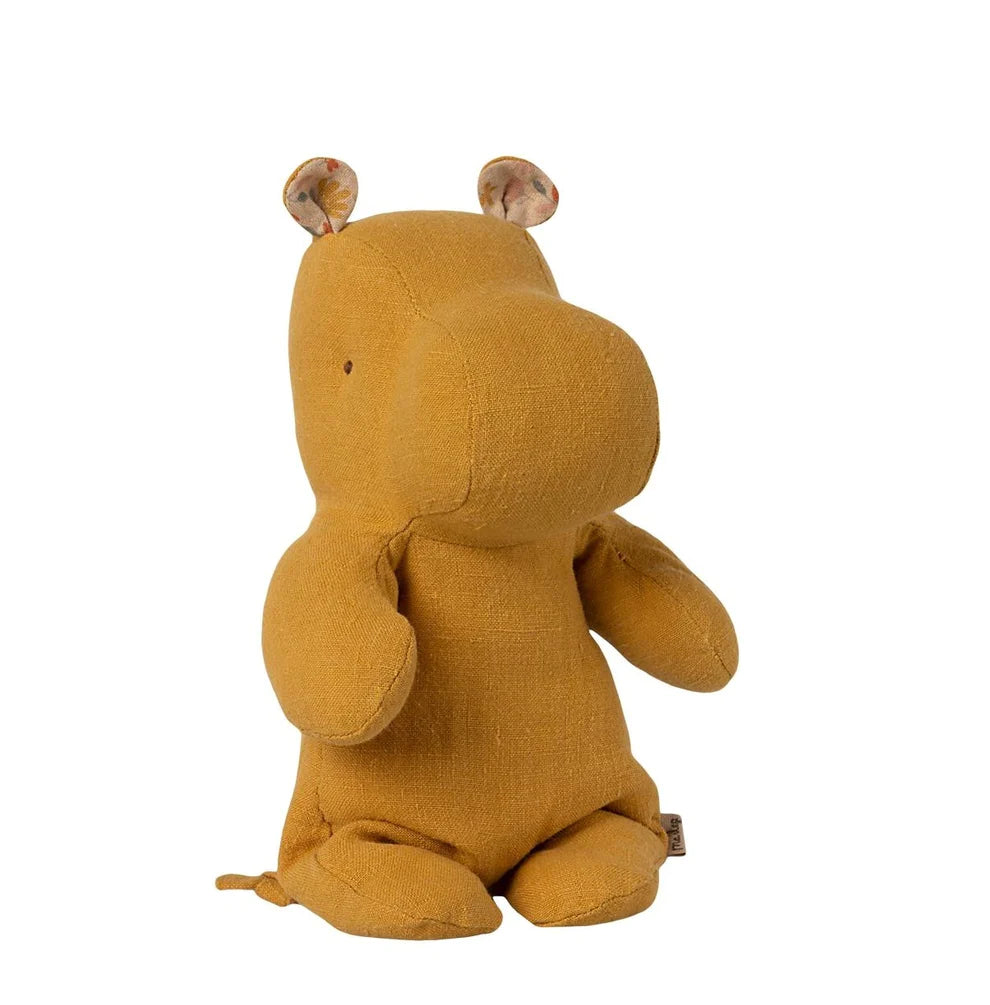 Safari Friends Hippo, Dusty Yellow Linen, Small