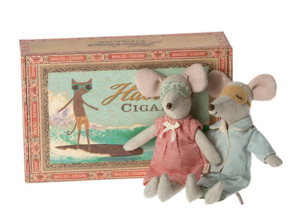 Mum + Dad Mice in Cigarbox