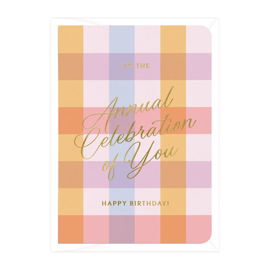 Annual Celebration Gingham Card