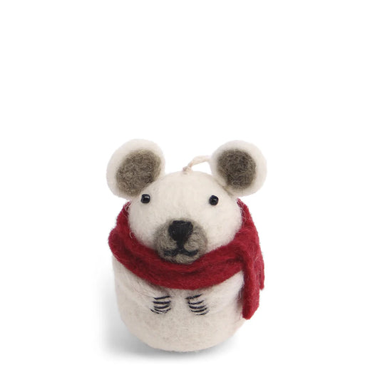 Polar Bear with Scarf Felt Decoration