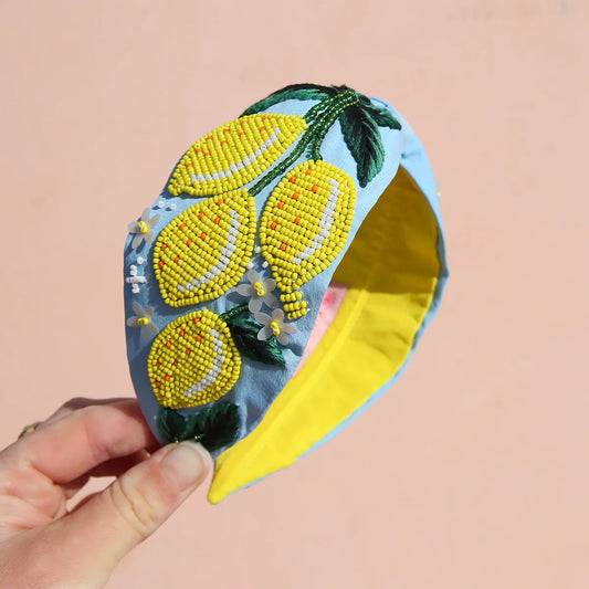Citrus Beaded Headband Blue