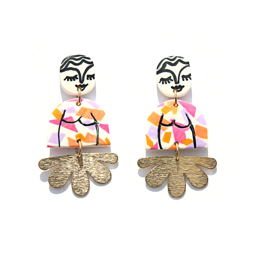 Pink Petal Girl Earrings