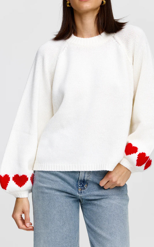 Cherie Hearts Knit - Ivory