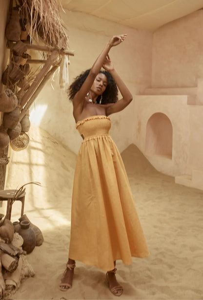 Maui Midi Dress Apricot Orange