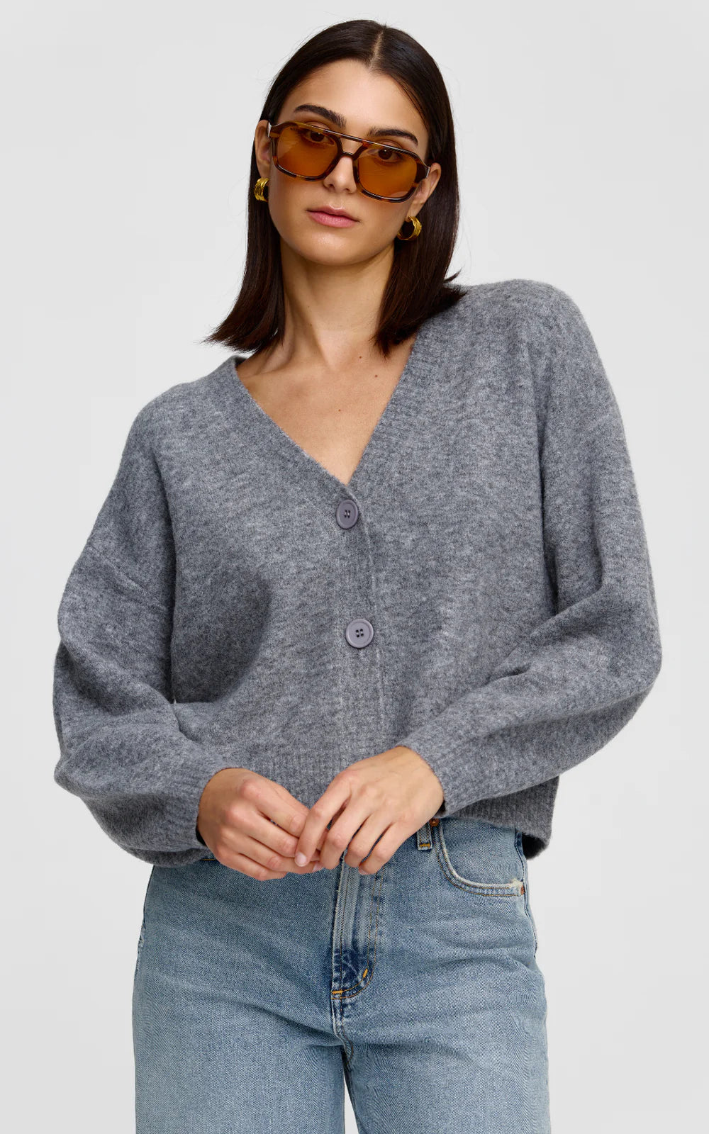 Goldie Cardigan ~ Grey Marle