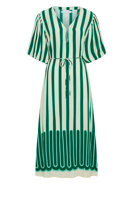 Puff Sleeve Gypsy Dress Stripe
