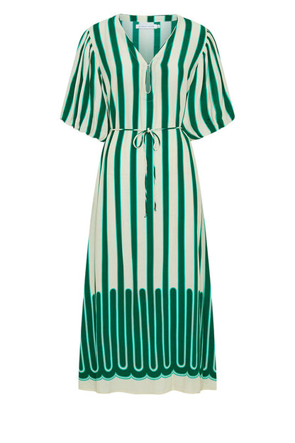 Puff Sleeve Gypsy Dress Stripe