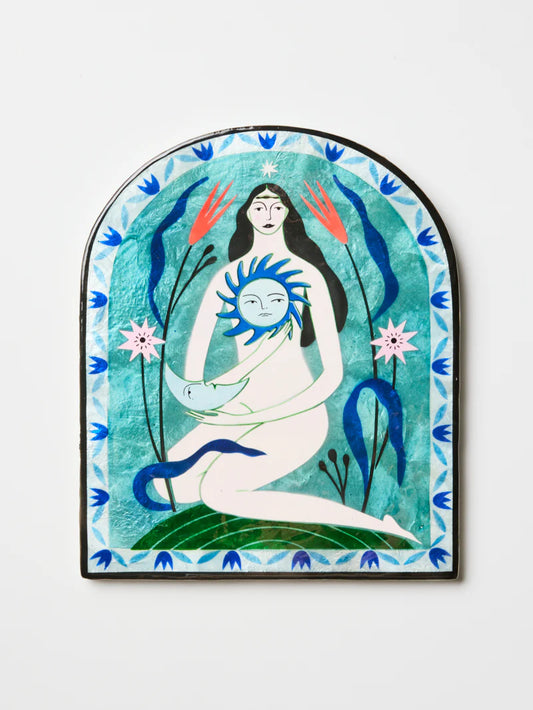 Fable Goddess Blue Arch Tile