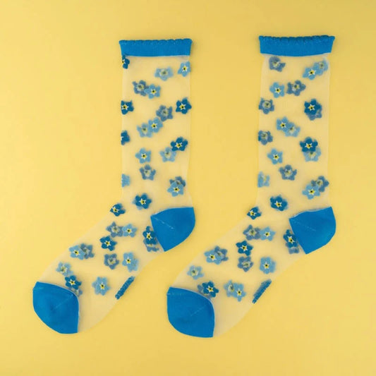 Forget Me Not Sheer Socks