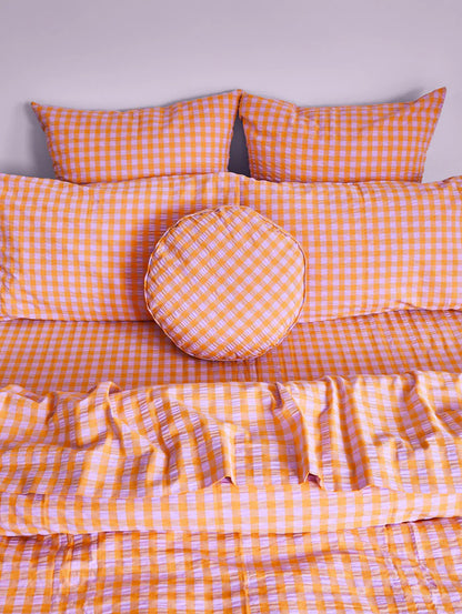 Kumquat Bloom Seersucker Quilt Cover