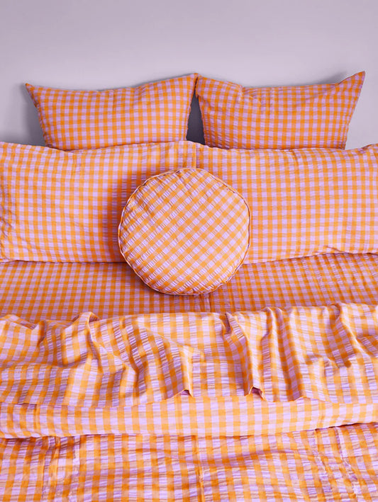 Kumquat Bloom Seersucker Quilt Cover