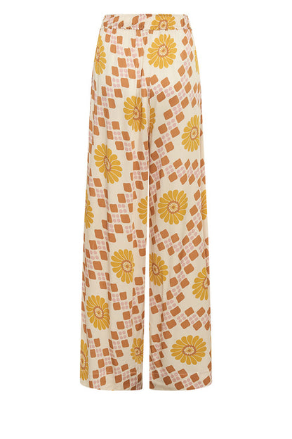 Spiral Drawstring Elastic Pant in Geo Swirl