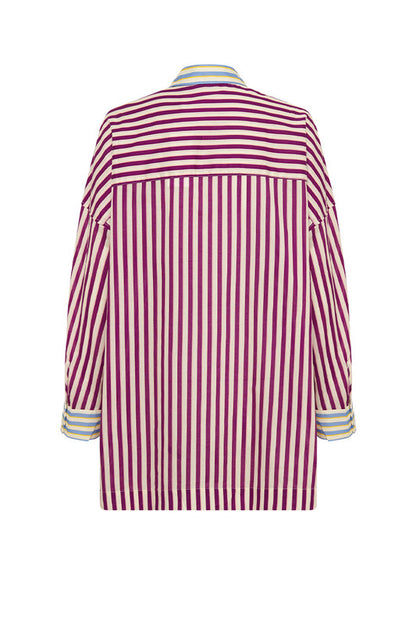 Oversized Shirt Grape Stripe