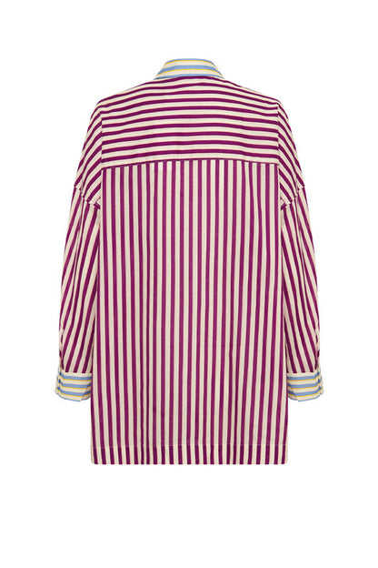 Oversized Shirt Grape Stripe