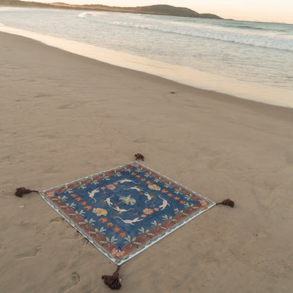 Eye of the Jungle Picnic Rug - Lagoon