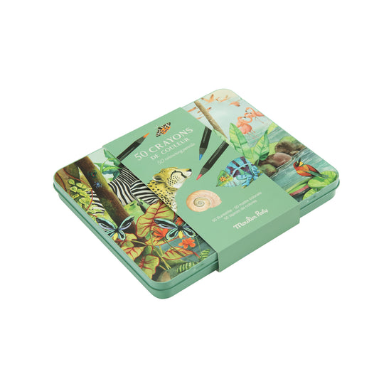 Autour du Monde set 50 colouring pencils in Tin