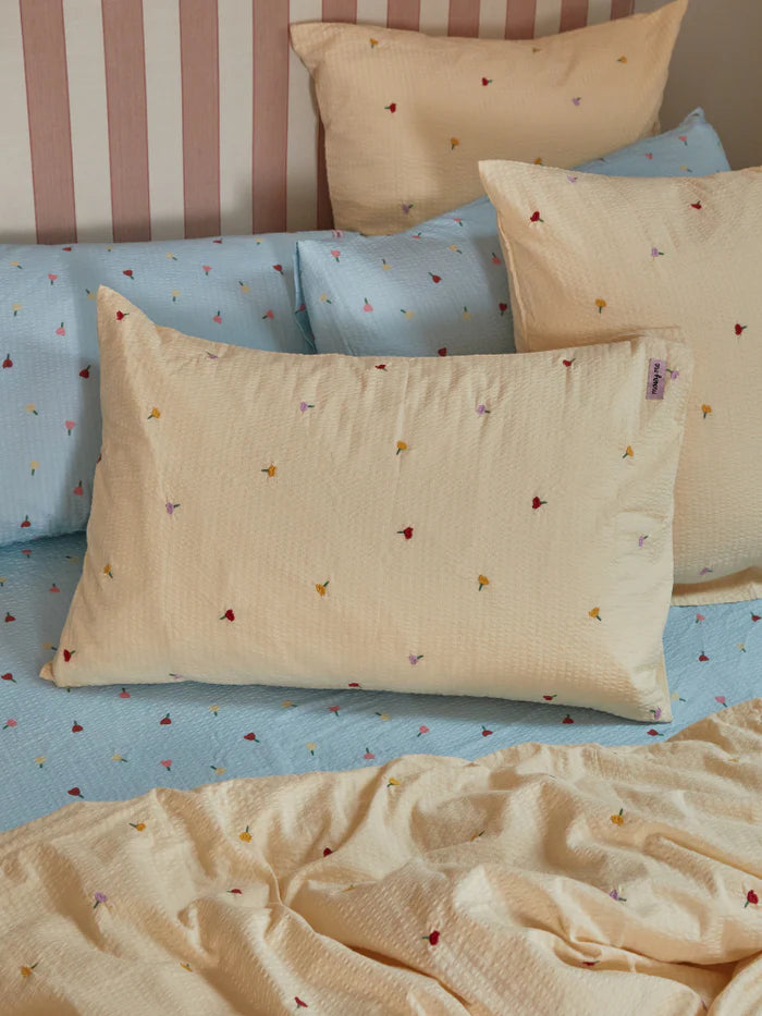 Forget Me Not Embroidered Standard Pillowcase Set