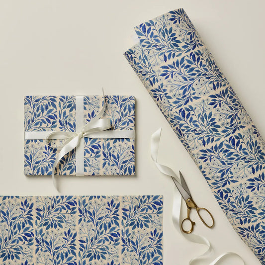 Blue Flora Patterned Paper