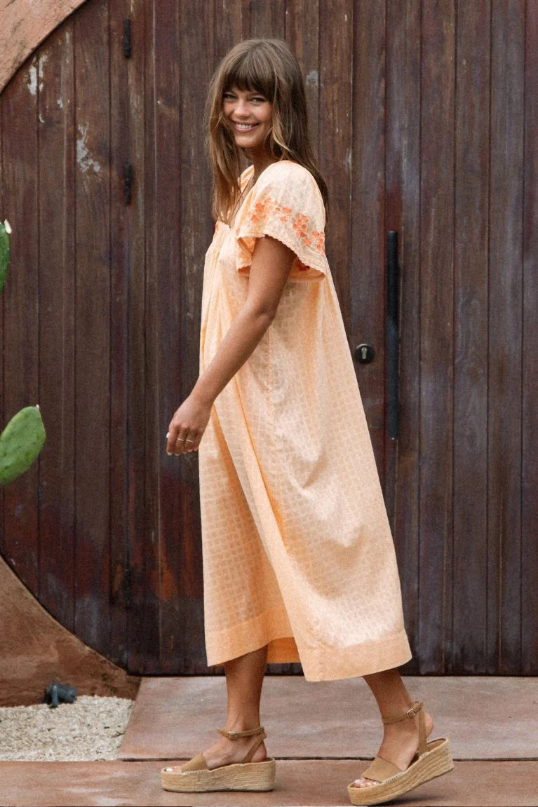 Betty Embroidered Midi Dress