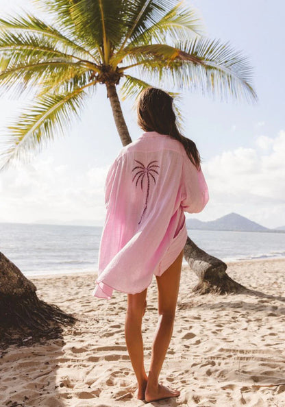 Palms Shirt Dress ~ Orchid