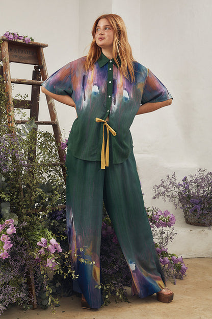 Tapestry Elastic Waist Pant Bayberry