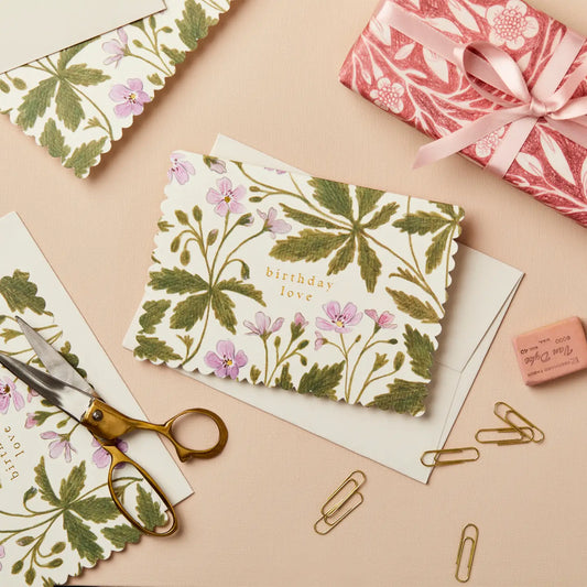 Geranium Birthday Love Card