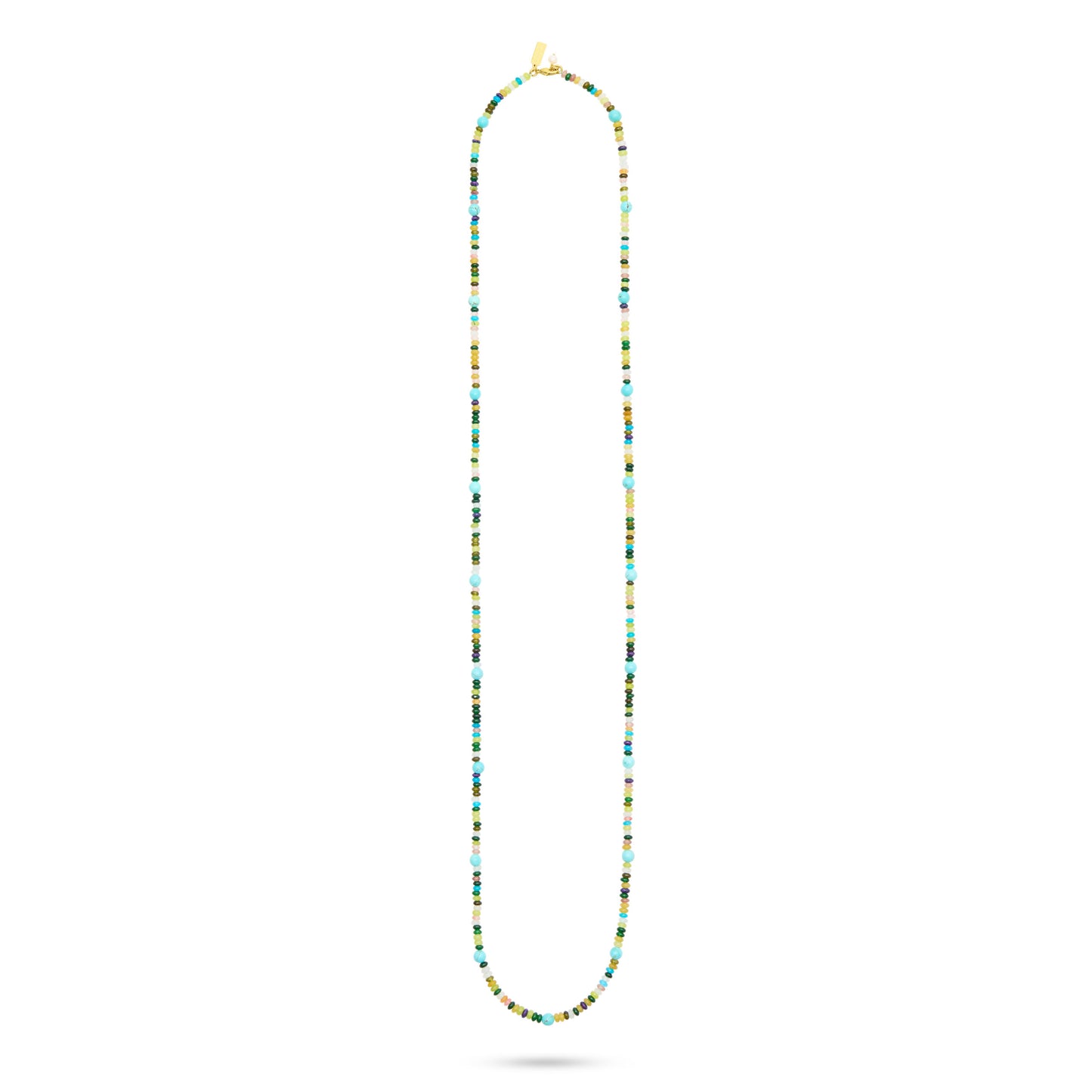 Long Beaded Necklace - Turquoise