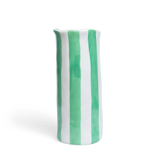 Medium Ceramic Vase ~ Mint Stripe