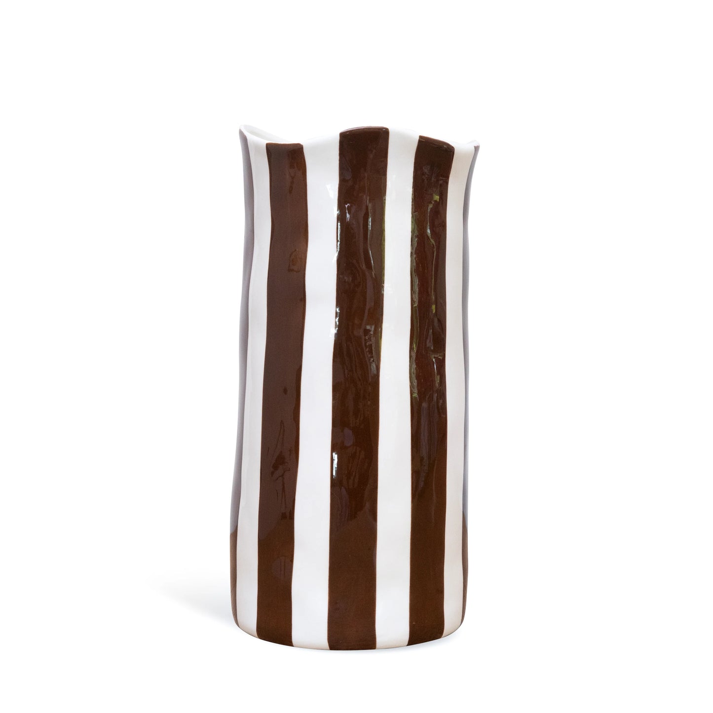Large Stripe Vase ~ Chocolate