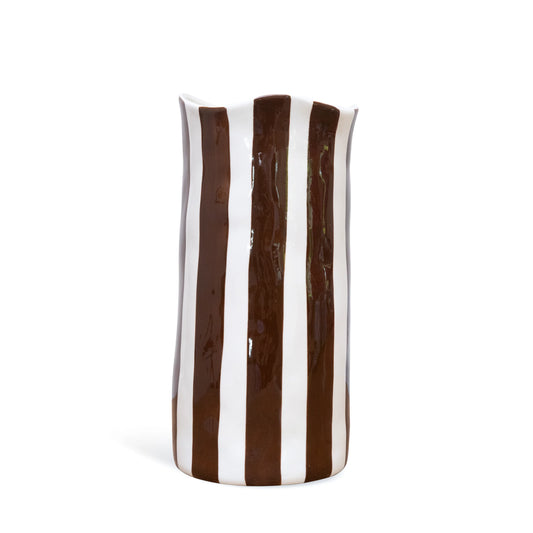 Large Stripe Vase ~ Chocolate