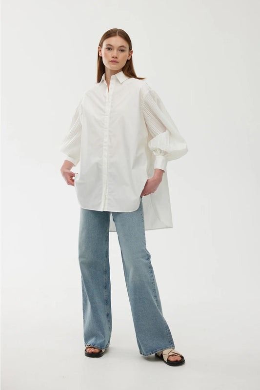 Harlow Pleat Shirt Ivory