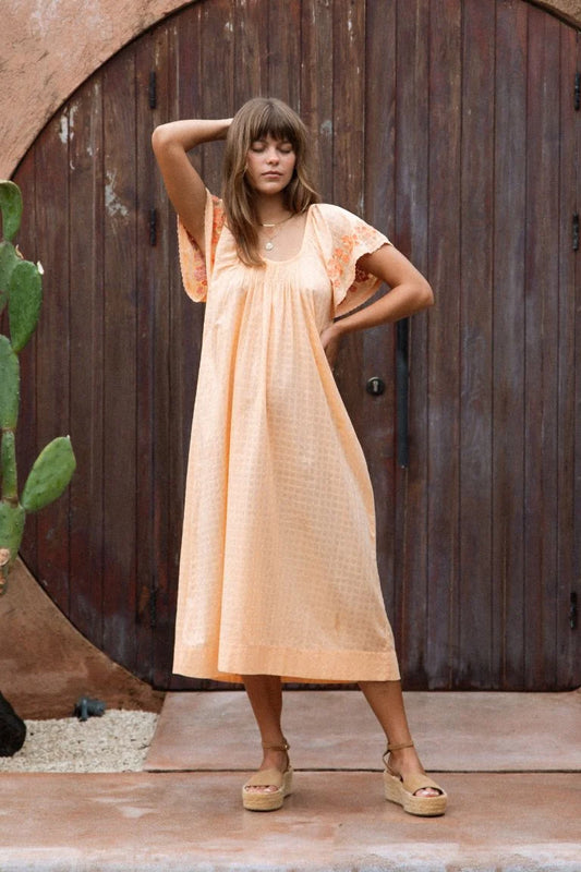 Betty Embroidered Midi Dress