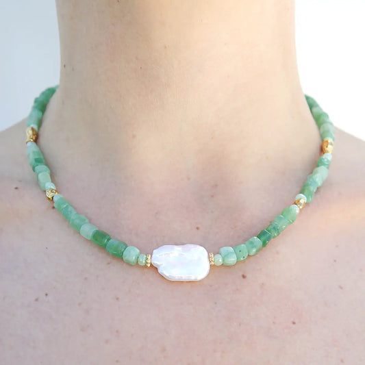 Sage Pearl Necklace