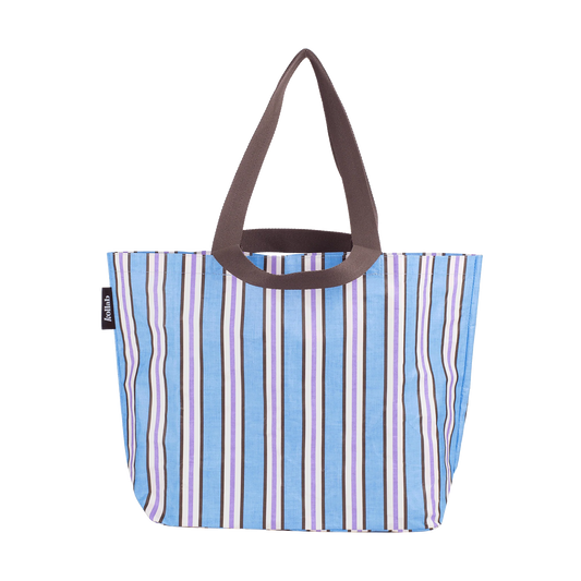 Shopper Tote Choc Blue Stripe
