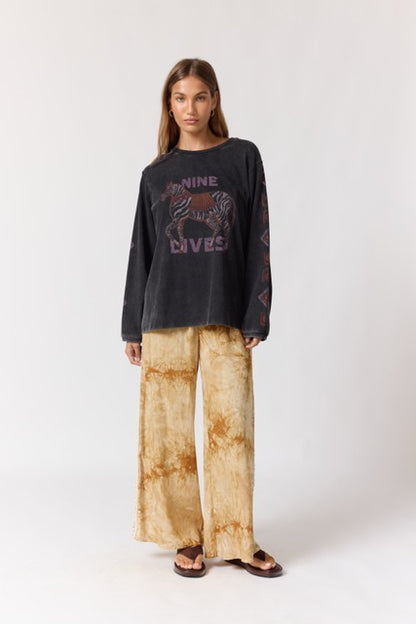 Mirage Long Sleeve Tee in Noir