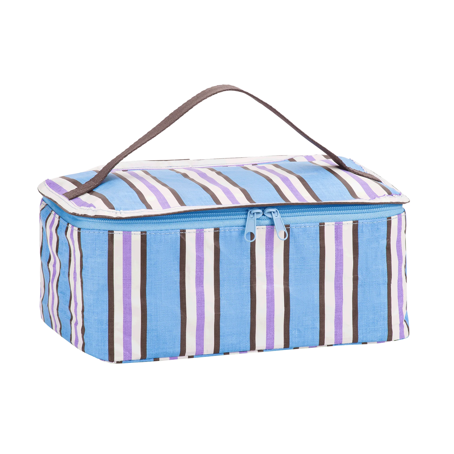 Toiletry Stash Bag Choc Blue Stripe