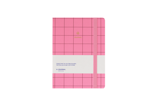 A5 Notebook ~ Pink Check