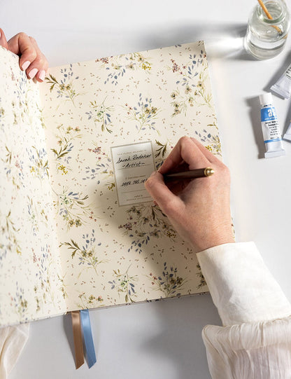 A4 Linen Bound Art Sketch Journal - Wax Flower