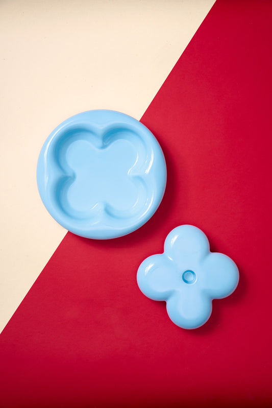 Folia Modular Candle Holder + Tray ~ Sky Blue