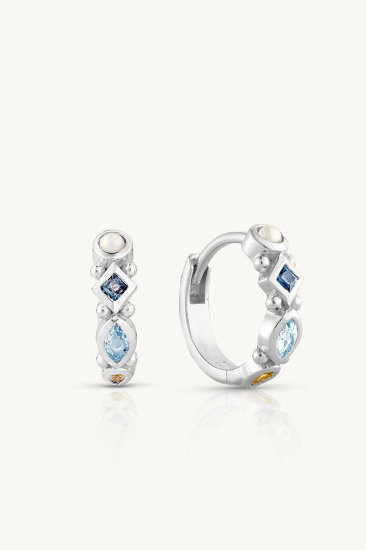 Alida Topaz Silver Huggies