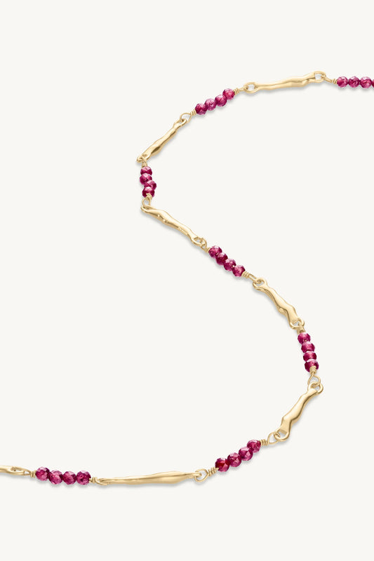 Aphrodite Rhodolite Gold Necklace