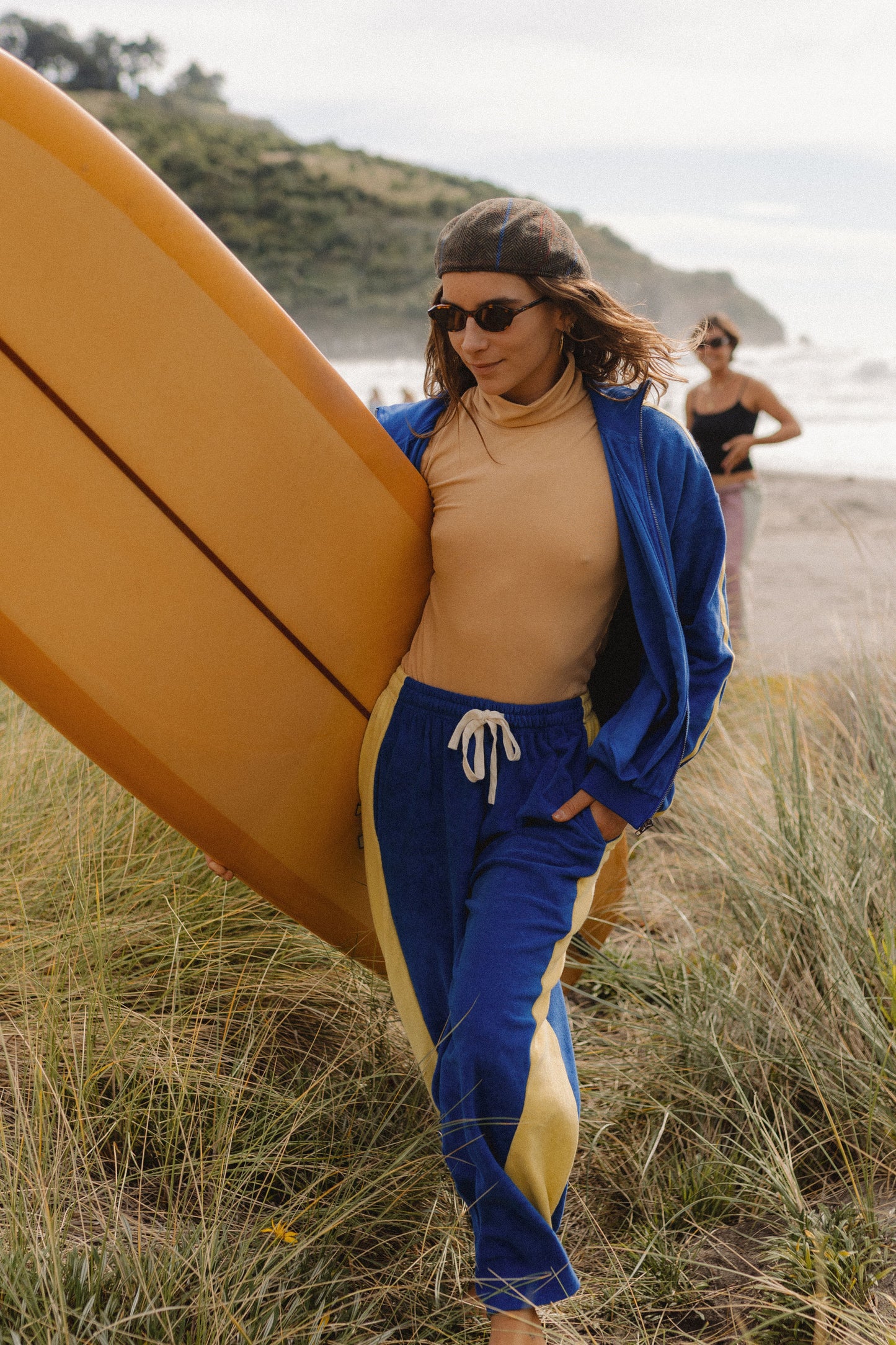 Apres Surf Panel Pant BLUE With YELLOW Side Panel