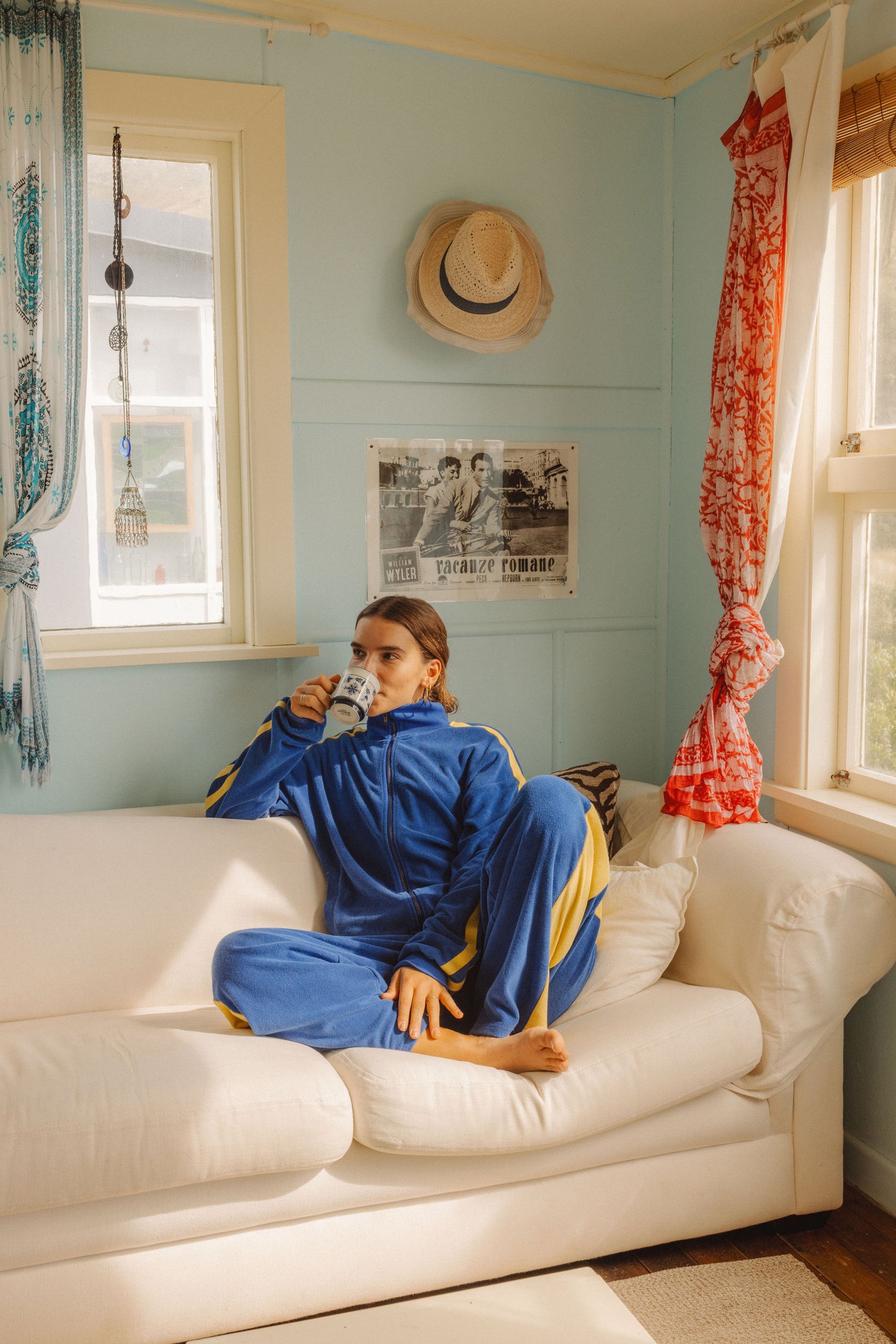 Apres Surf Panel Pant BLUE With YELLOW Side Panel