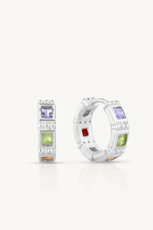 Aurora Silver Hoops
