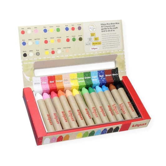 Kitpas Medium Stick Rice Wax Crayons 12