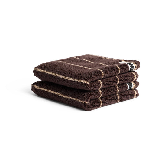 Face Washer 2 Pack Pin Stripe Espresso