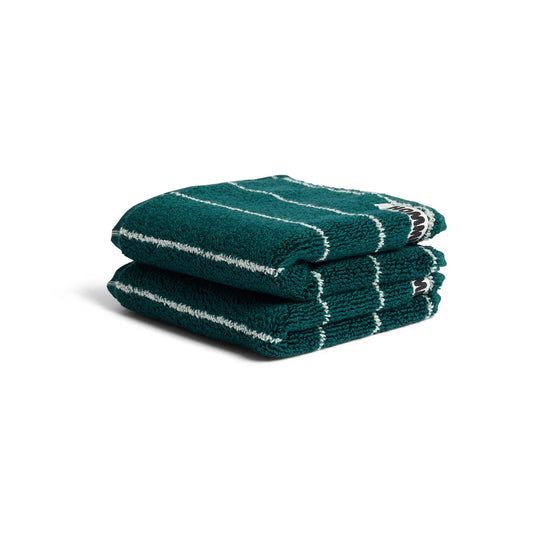 Face Washer 2 Pack Pin Stripe Hunter
